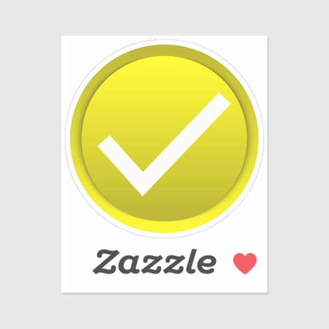 Adesivo Marca de Verificação Amarela (Folha)