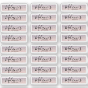 Adesivo Marca do logotipo Glosso do Lip Cor-de-Rosa Cinzen