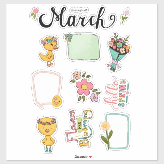 Adesivo March Sticker Sheet – Spring Awakening (Folha)