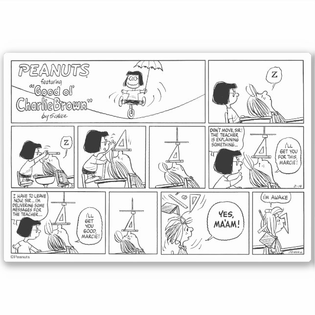 Adesivo Marcie & Peppermint Patty Na Sala De Aula (Frente)