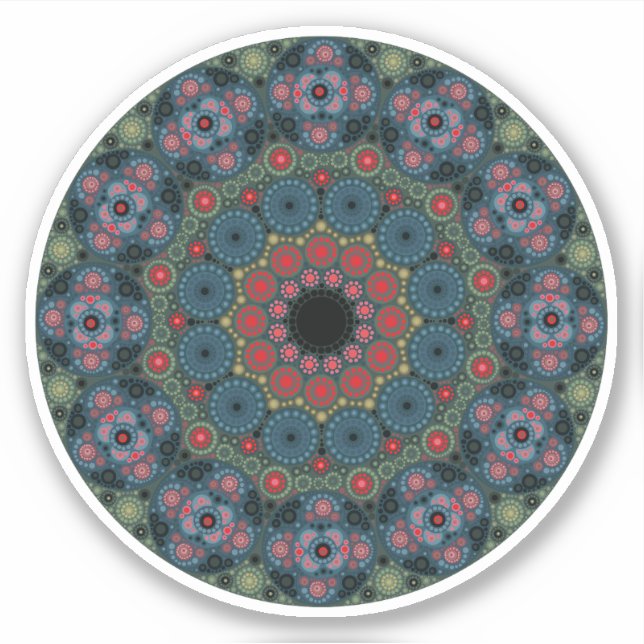 Adesivo Março Birthstone Bloodstone Mandala Sticker (Frente)