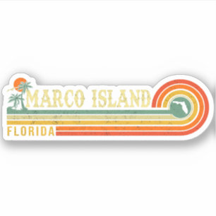 Adesivo Marco Island surfing Beach Vintage 60s