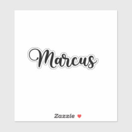 Adesivo Marcus Name - Caligrafia manuscrita