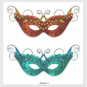 Adesivo Mardi Gra Beaded Feather Mask