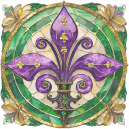 Adesivo Mardi Gras StainGlass Fleur de lis