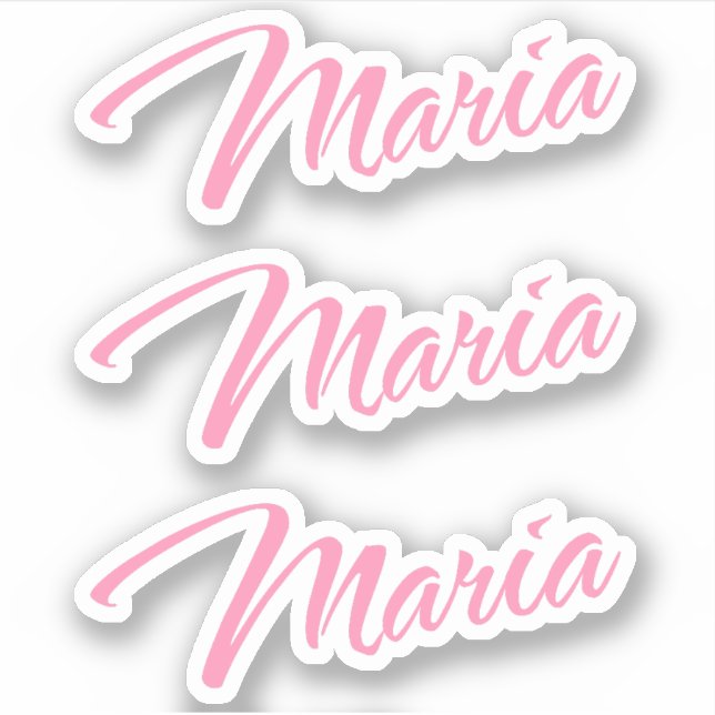 Adesivo Maria Decorative Name in Pink x3 Sticker (Frente)
