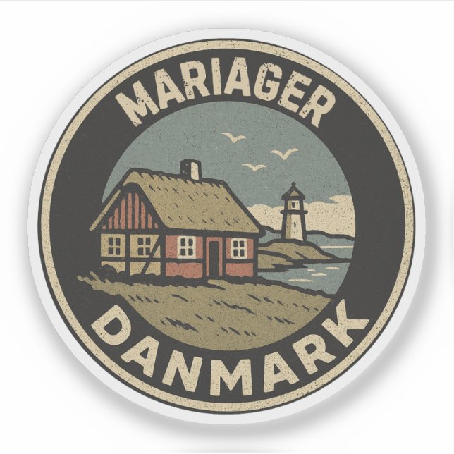 Adesivo Mariager, Dinamarca Danmark  (Frente)