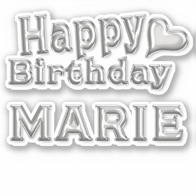 Adesivo Marie Happy Birthday silver Aufkleber Sticker (Frente)