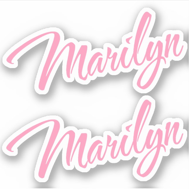 Adesivo Marilyn Decorative Name (Nome Decorativo) em Rosa  (Frente)