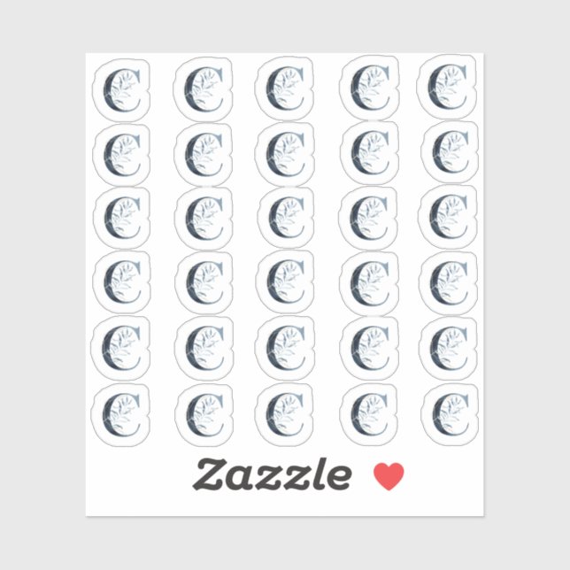 Adesivo Marinho Azul - Cor d'água - Miniadesivos "C" (Folha)