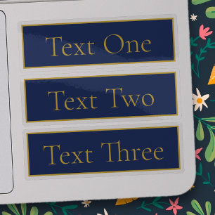 Adesivo Marinho Azul e Nome Dourado Limpar Transparente