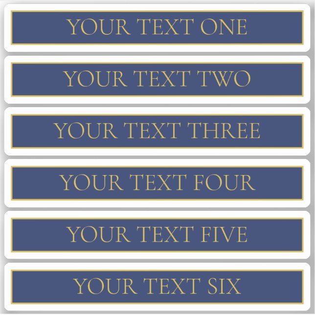 Adesivo Marinho Azul e Nome Dourado Sobrenome ou Empresa (Frente)