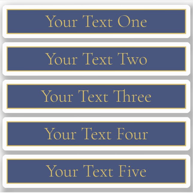 Adesivo Marinho Azul e Nome Dourado Sobrenome ou Empresa (Frente)