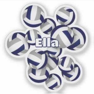 Adesivo marinho cinza azul seleção cores volleybolas