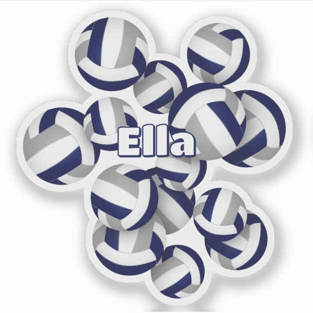 Adesivo marinho cinza azul seleção cores volleybolas (Frente)