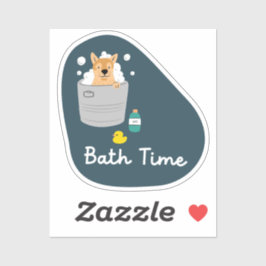 Adesivo marinho de lembrete de "Bath Time" e aqua