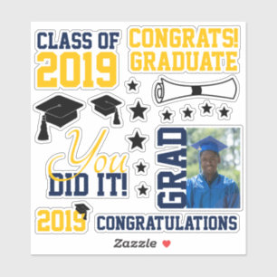 Adesivo Marinho e Graduação de Fotos Dourada