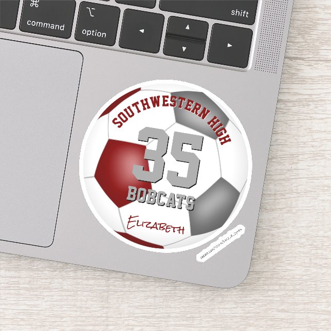 Adesivo maroon cinza atleta nome jersey número soccer (Detalhe)