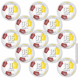 Adesivo maroon gold soccer team colors gifts 13 players