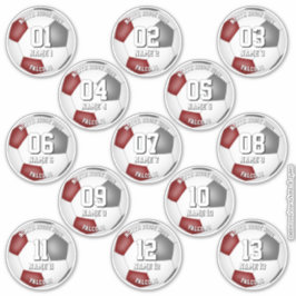 Adesivo maroon gray soccer team colors gifts 13 players
