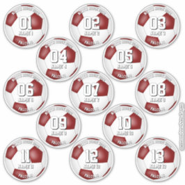 Adesivo maroon soccer team colors gifts for 13 players