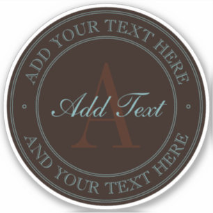 Adesivo Marrom escuro Elegante Monograma claro