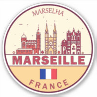 Marselha França City Skyline Emblem