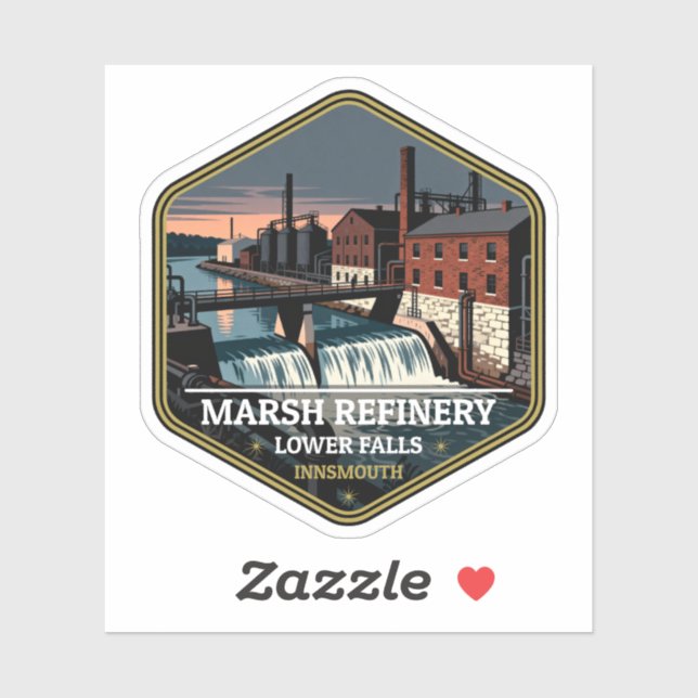 Adesivo Marsh Refinery Lower Falls Innsmouth Vintage Trave (Folha)