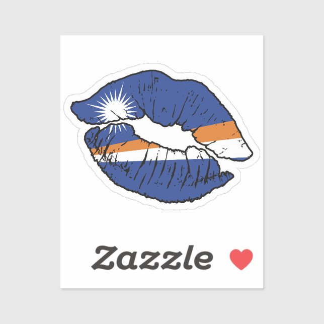 Adesivo Marshall Islands Marshallese Lipstick Love Flag (Folha)