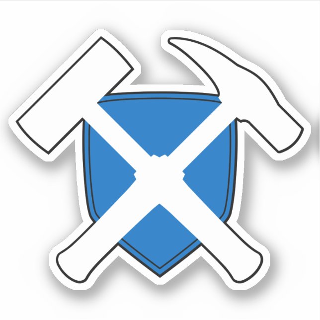 Adesivo Martelo Rock da Geóloga com Bandeira da Escócia (Frente)