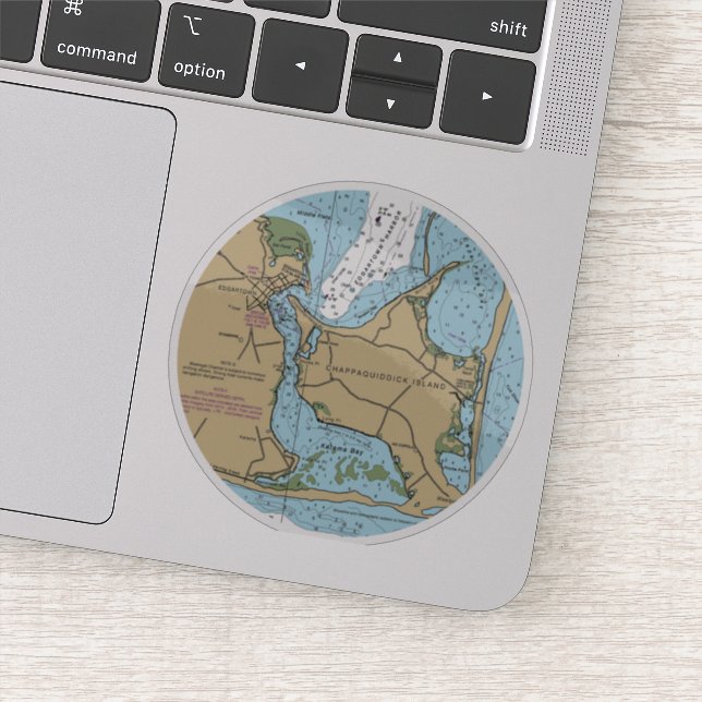 Adesivo Marthas Vineyard e Chappaquiddick Chart (Detalhe)