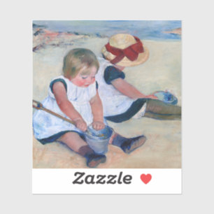 Adesivo Mary Cassatt Crianças Brincando na Praia 1884 
