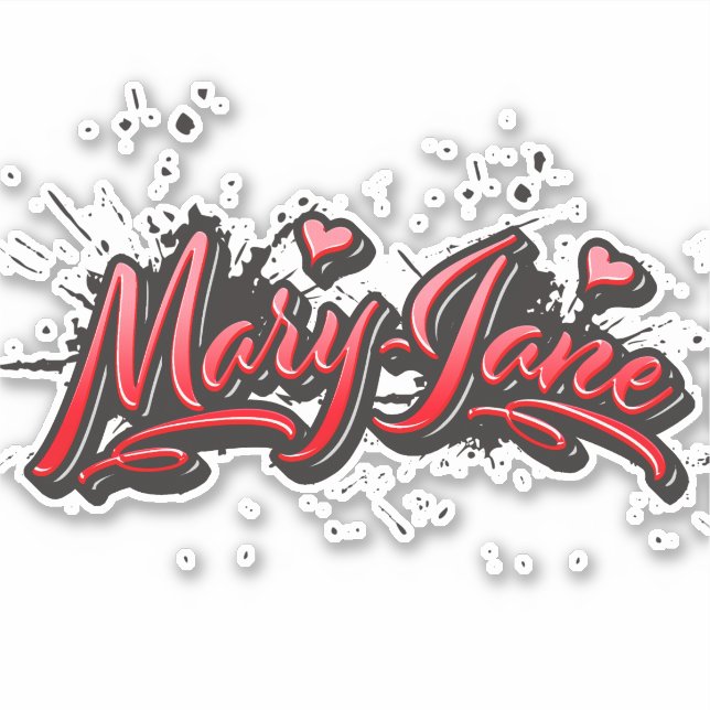 Adesivo Mary-Jane red Heart Graffiti Aufkleber Sticker (Frente)