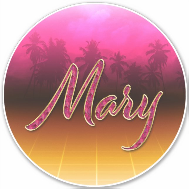 Adesivo Mary Vorname Name golden pink Aufkleber Sticker (Frente)