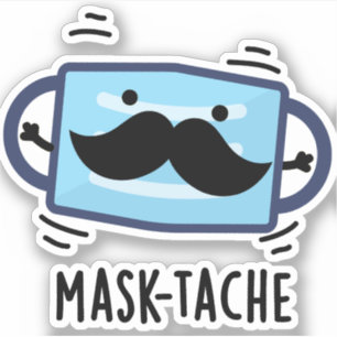 Adesivo Máscara Engraçada Máscara Mustache Pun