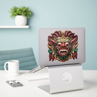 Adesivo Máscara Minimalista Barong - Carvão & Verde Musgo