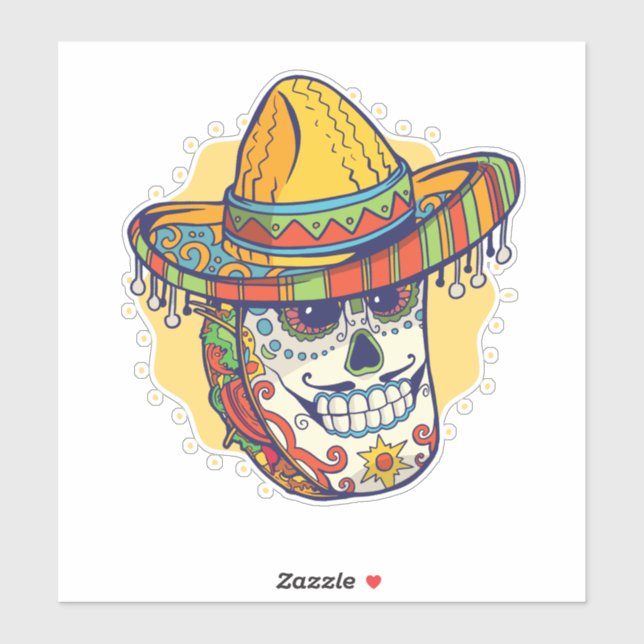 Adesivo Mascarado Taco Funny Mexicano (Folha)