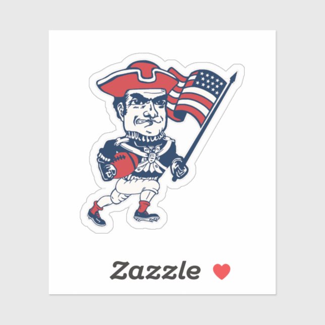 Adesivo Mascote de futebol da Nova Inglaterra (Folha)