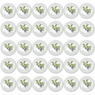 Adesivo Mason Jar Lid Vinyl Blueberry Jelly regular de 2 p