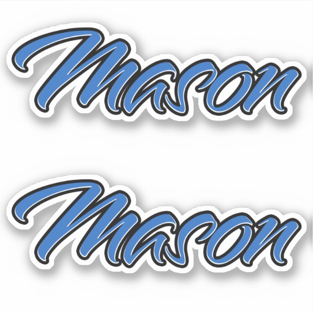 Adesivo Mason Name blue Aufkleber Sticker Stickerset (Frente)
