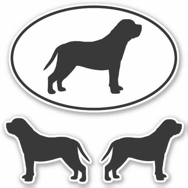 Adesivo Mastiff Cão Silhuettes Vinyl Sticker Set (Frente)