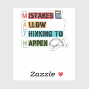 Adesivo Matemática Engraçada. Erros Permitem Pensar Que 