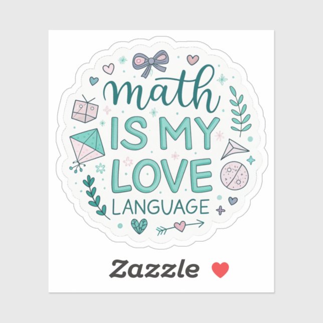 Adesivo Math Is My Love Language | Cute Pastel Nerdy Stick (Folha)