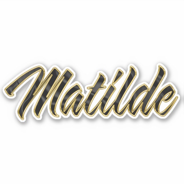 Adesivo Matilde black gold Lettering Aufkleber Sticker (Frente)