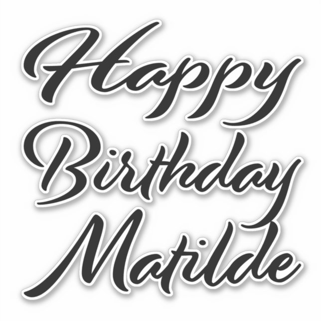 Adesivo Matilde Name Vorname black Sticker Geburtstag (Frente)