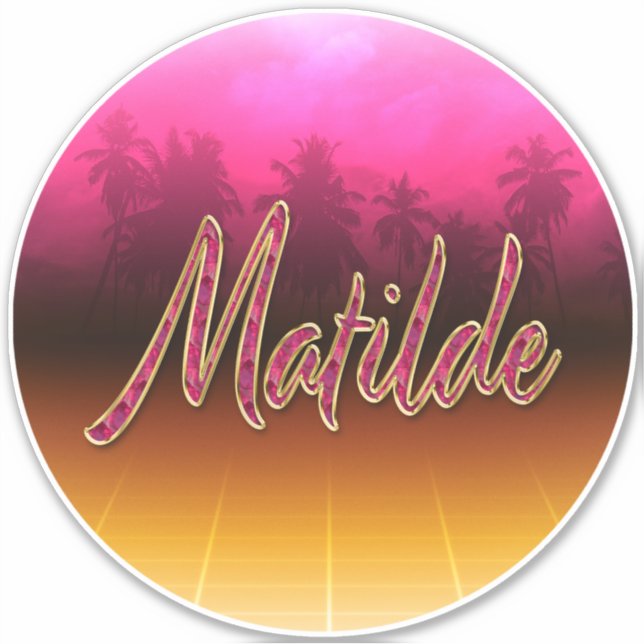 Adesivo Matilde Vorname Name golden pink Aufkleber Sticker (Frente)