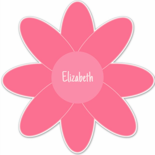 Adesivo Matizes de Flor e Nome Rosa (Frente)