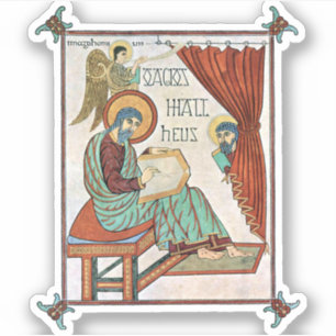 Adesivo Matthew Do Manuscrito Medieval De Lindisfarne