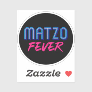 Adesivo Matzo Fever Blue Pink Slogan Judeu