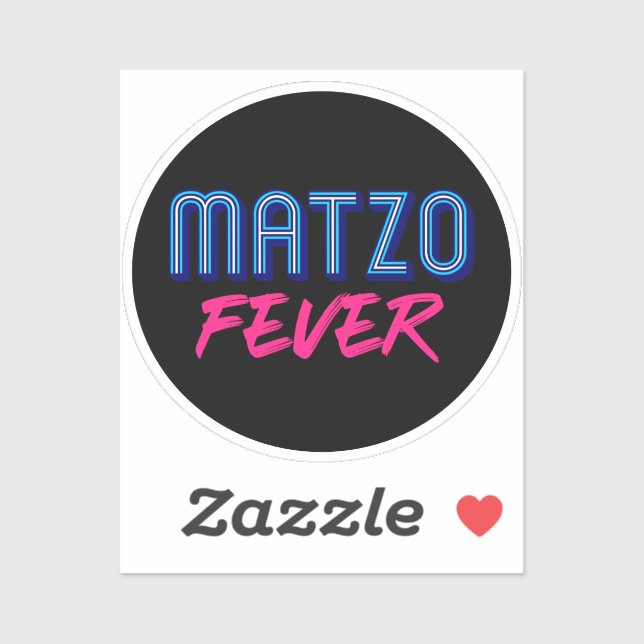 Adesivo Matzo Fever Blue Pink Slogan Judeu (Folha)